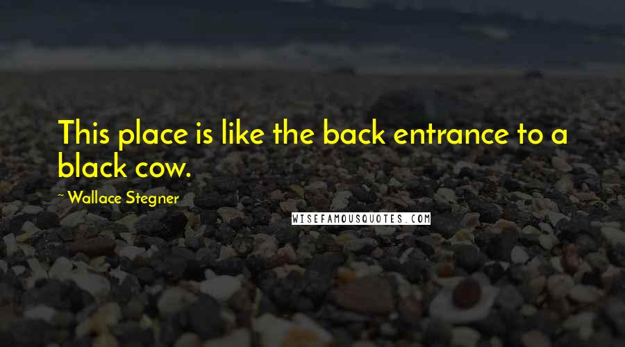 Wallace Stegner Quotes: This place is like the back entrance to a black cow.
