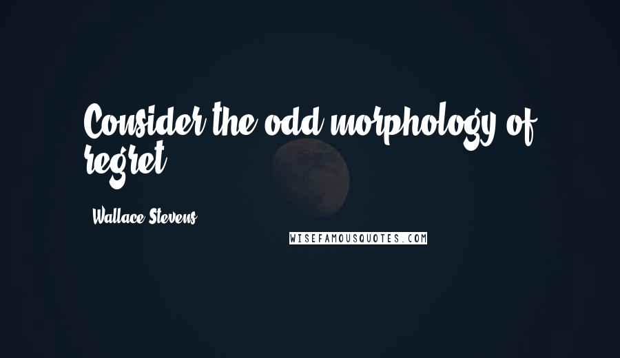 Wallace Stevens Quotes: Consider the odd morphology of regret.