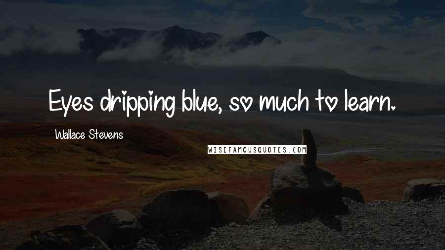 Wallace Stevens Quotes: Eyes dripping blue, so much to learn.