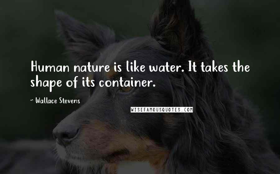 Wallace Stevens Quotes: Human nature is like water. It takes the shape of its container.