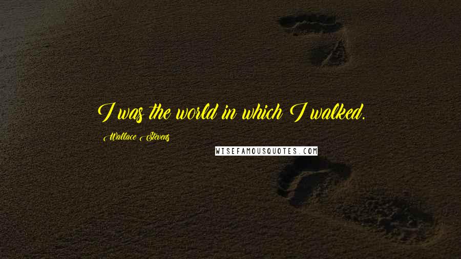 Wallace Stevens Quotes: I was the world in which I walked.