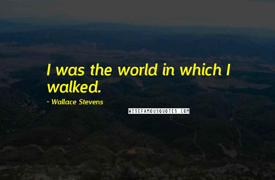 Wallace Stevens Quotes: I was the world in which I walked.