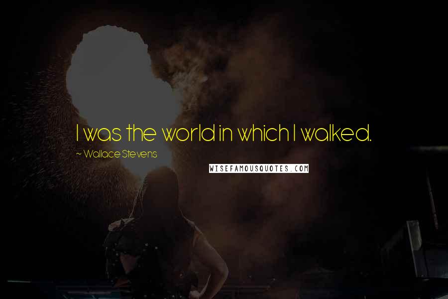 Wallace Stevens Quotes: I was the world in which I walked.