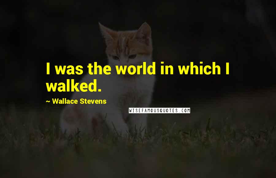 Wallace Stevens Quotes: I was the world in which I walked.