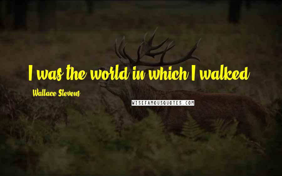 Wallace Stevens Quotes: I was the world in which I walked.