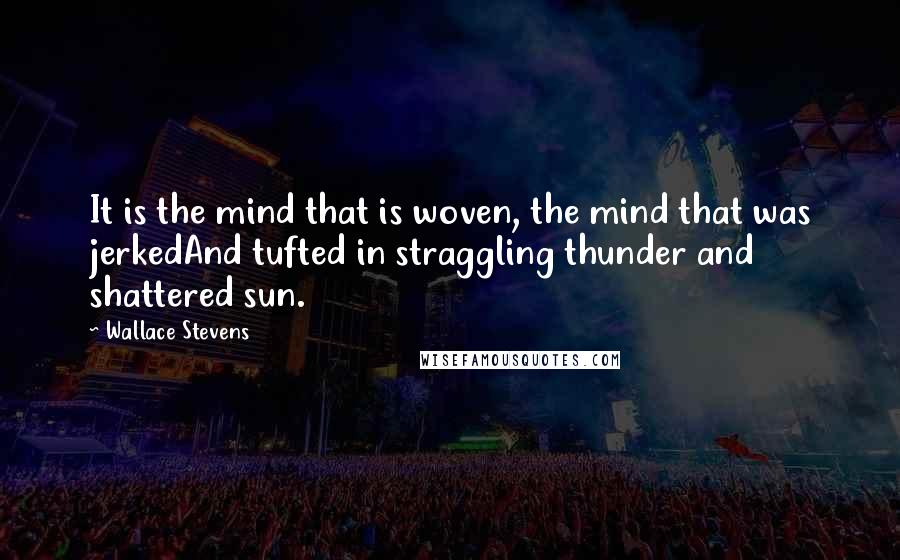 Wallace Stevens Quotes: It is the mind that is woven, the mind that was jerkedAnd tufted in straggling thunder and shattered sun.