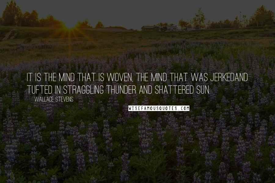 Wallace Stevens Quotes: It is the mind that is woven, the mind that was jerkedAnd tufted in straggling thunder and shattered sun.