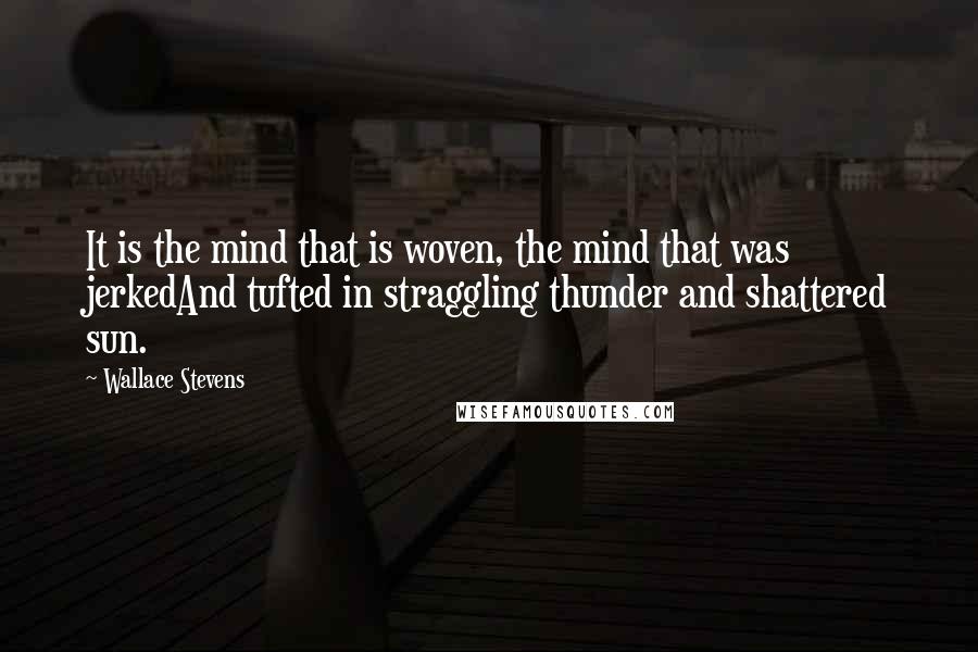 Wallace Stevens Quotes: It is the mind that is woven, the mind that was jerkedAnd tufted in straggling thunder and shattered sun.