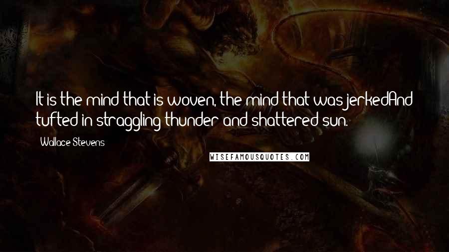 Wallace Stevens Quotes: It is the mind that is woven, the mind that was jerkedAnd tufted in straggling thunder and shattered sun.