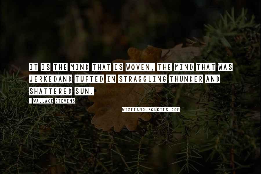 Wallace Stevens Quotes: It is the mind that is woven, the mind that was jerkedAnd tufted in straggling thunder and shattered sun.