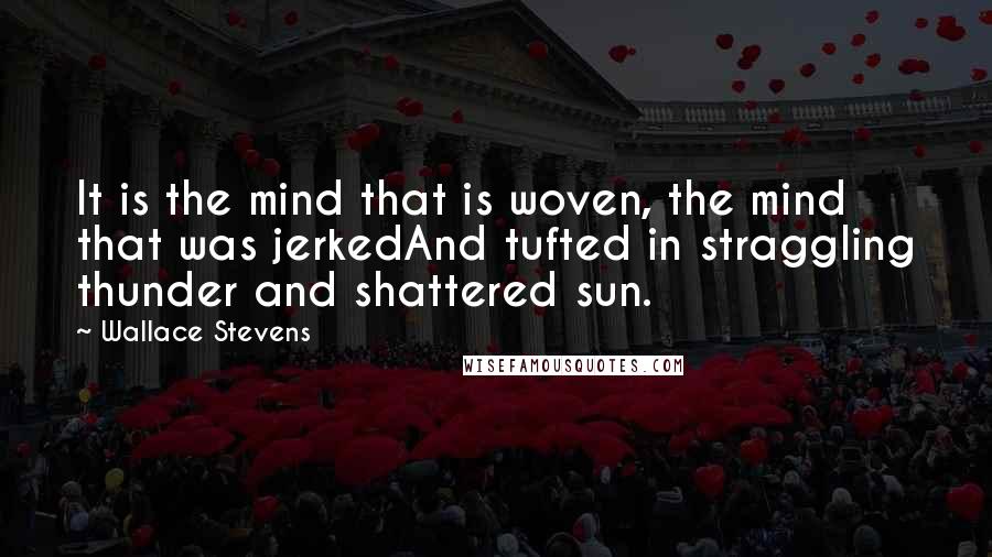 Wallace Stevens Quotes: It is the mind that is woven, the mind that was jerkedAnd tufted in straggling thunder and shattered sun.