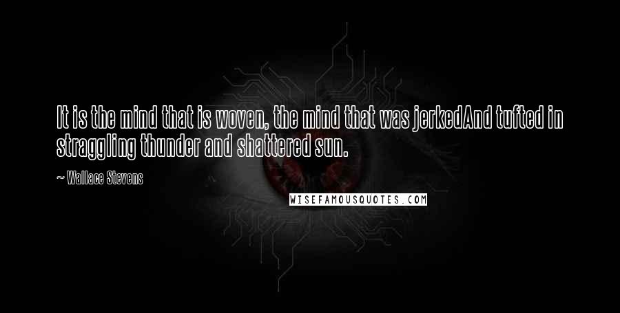 Wallace Stevens Quotes: It is the mind that is woven, the mind that was jerkedAnd tufted in straggling thunder and shattered sun.