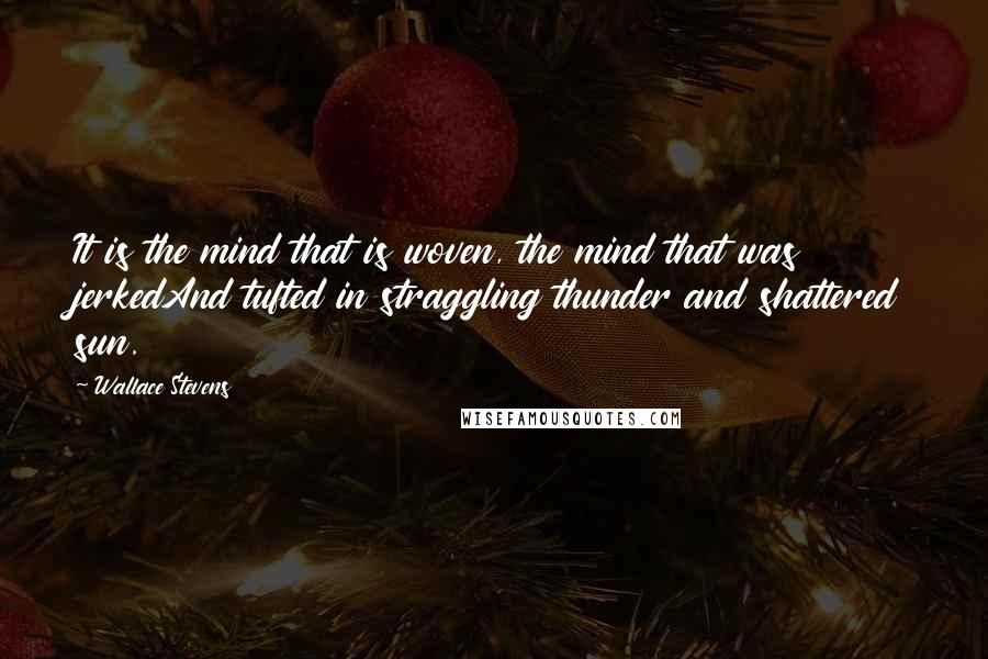 Wallace Stevens Quotes: It is the mind that is woven, the mind that was jerkedAnd tufted in straggling thunder and shattered sun.