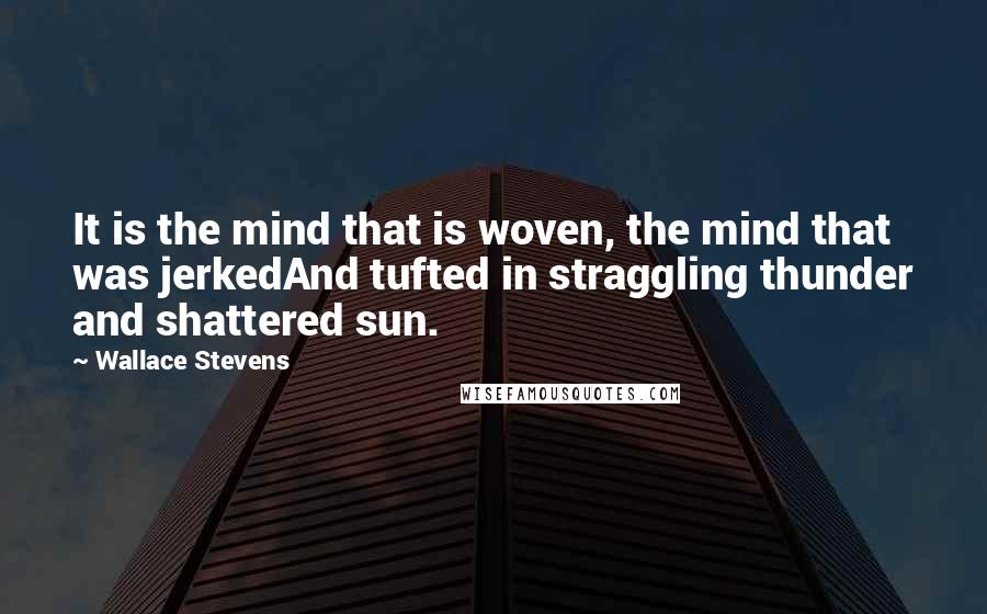 Wallace Stevens Quotes: It is the mind that is woven, the mind that was jerkedAnd tufted in straggling thunder and shattered sun.