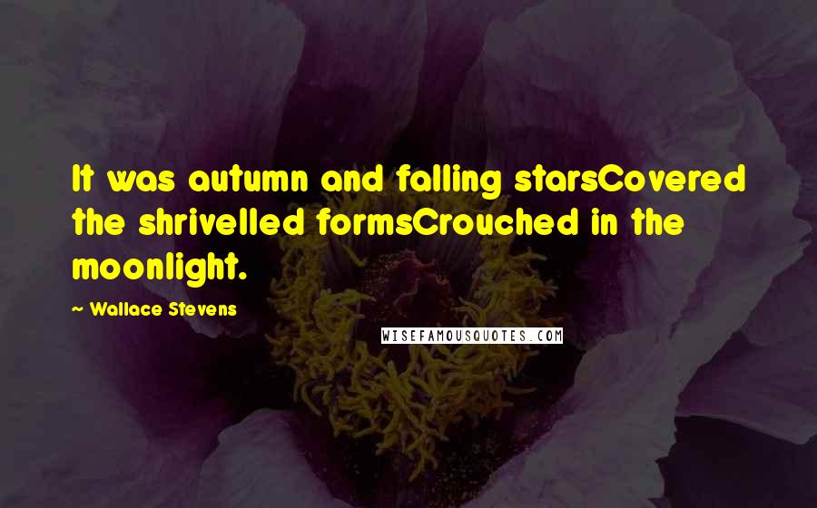 Wallace Stevens Quotes: It was autumn and falling starsCovered the shrivelled formsCrouched in the moonlight.