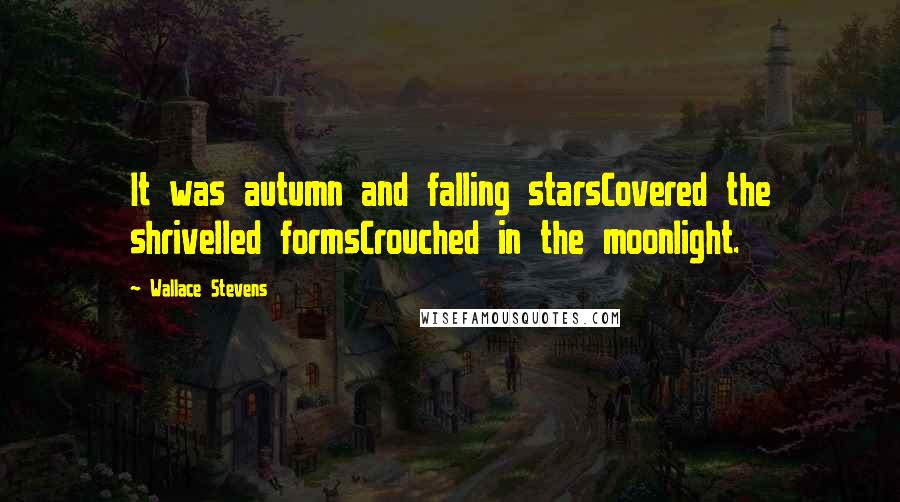Wallace Stevens Quotes: It was autumn and falling starsCovered the shrivelled formsCrouched in the moonlight.