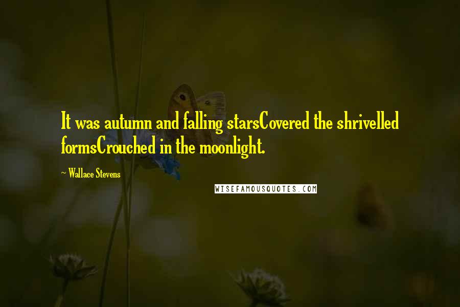 Wallace Stevens Quotes: It was autumn and falling starsCovered the shrivelled formsCrouched in the moonlight.