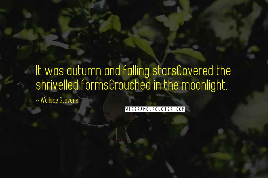 Wallace Stevens Quotes: It was autumn and falling starsCovered the shrivelled formsCrouched in the moonlight.