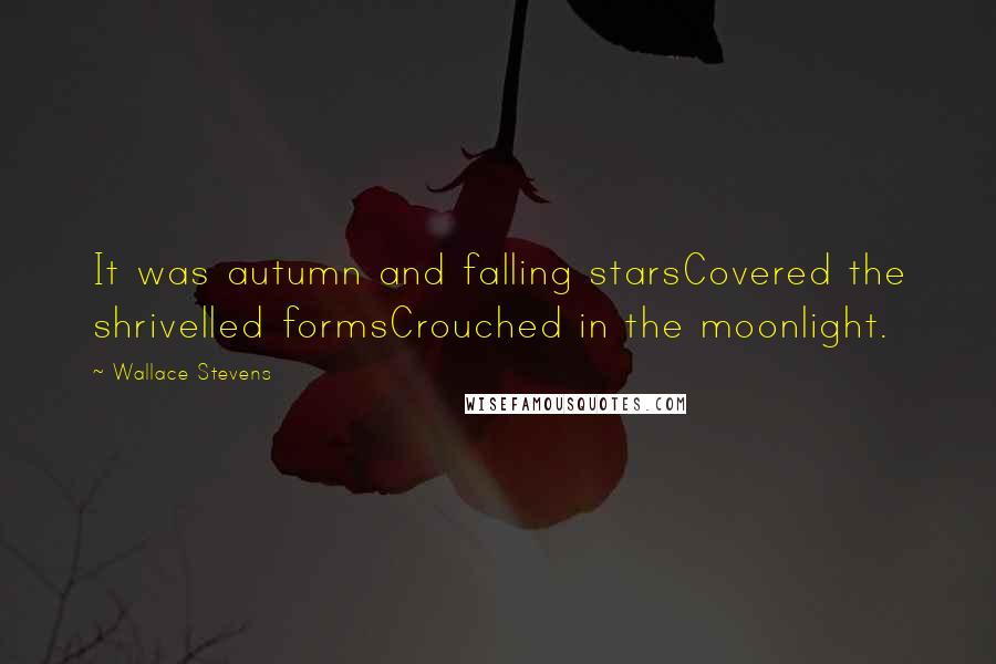 Wallace Stevens Quotes: It was autumn and falling starsCovered the shrivelled formsCrouched in the moonlight.