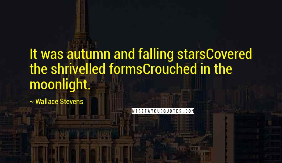 Wallace Stevens Quotes: It was autumn and falling starsCovered the shrivelled formsCrouched in the moonlight.