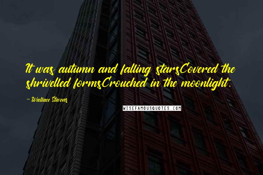 Wallace Stevens Quotes: It was autumn and falling starsCovered the shrivelled formsCrouched in the moonlight.