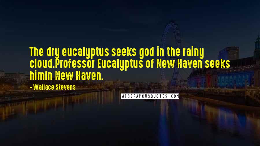 Wallace Stevens Quotes: The dry eucalyptus seeks god in the rainy cloud.Professor Eucalyptus of New Haven seeks himIn New Haven.