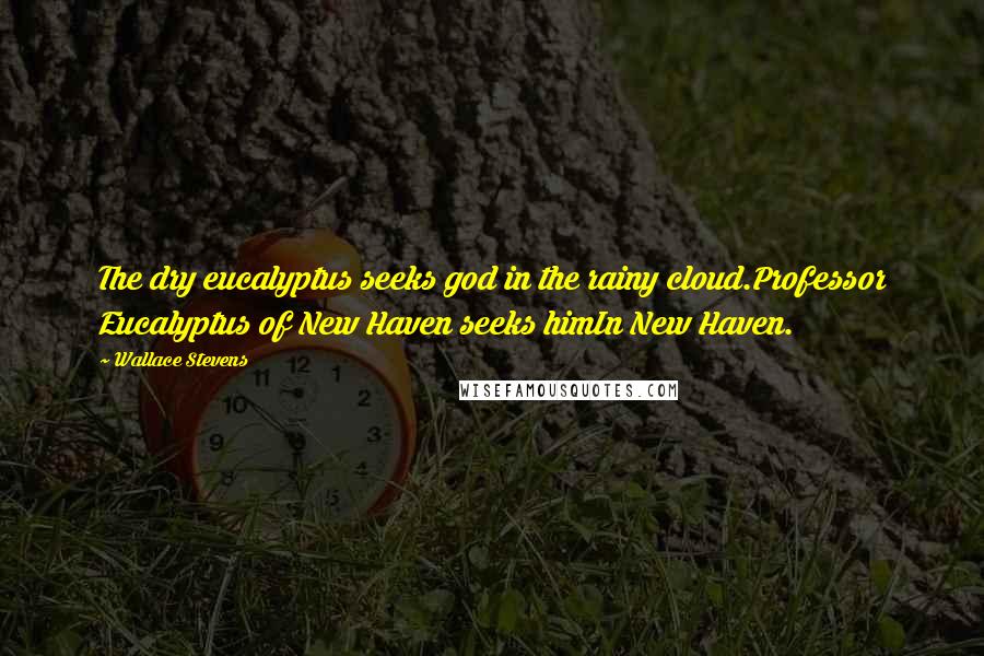 Wallace Stevens Quotes: The dry eucalyptus seeks god in the rainy cloud.Professor Eucalyptus of New Haven seeks himIn New Haven.