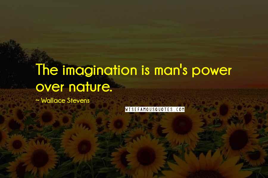 Wallace Stevens Quotes: The imagination is man's power over nature.