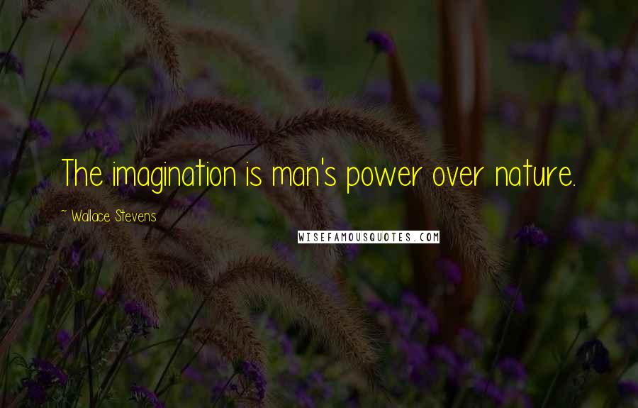 Wallace Stevens Quotes: The imagination is man's power over nature.