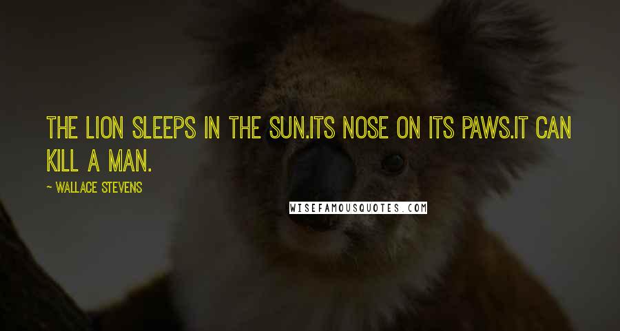Wallace Stevens Quotes: The lion sleeps in the sun.its nose on its paws.it can kill a man.