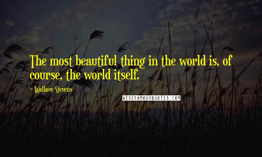 Wallace Stevens Quotes: The most beautiful thing in the world is, of course, the world itself.