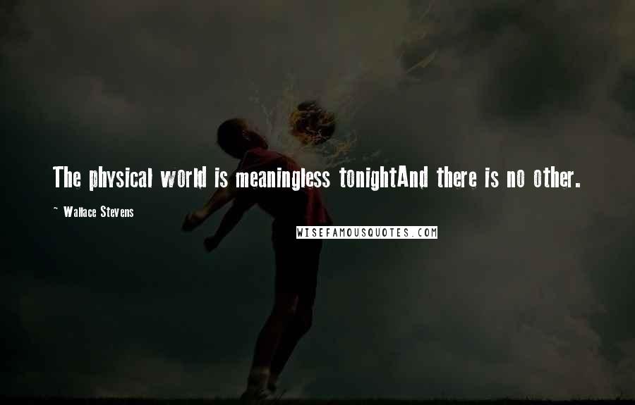 Wallace Stevens Quotes: The physical world is meaningless tonightAnd there is no other.