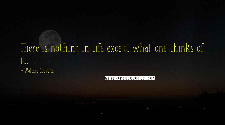Wallace Stevens Quotes: There is nothing in life except what one thinks of it.