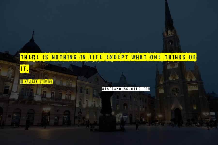 Wallace Stevens Quotes: There is nothing in life except what one thinks of it.