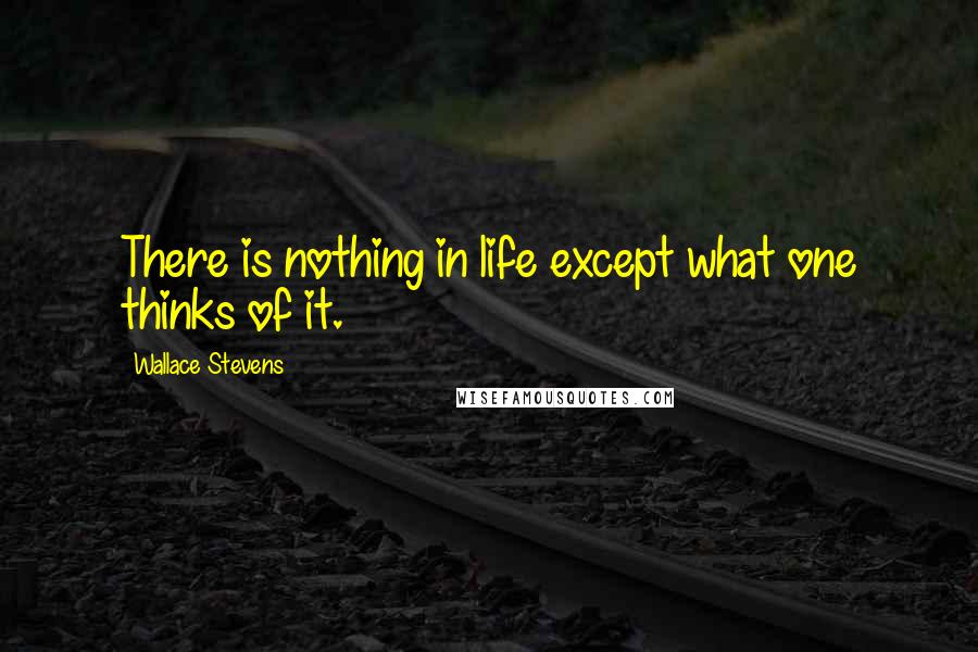 Wallace Stevens Quotes: There is nothing in life except what one thinks of it.