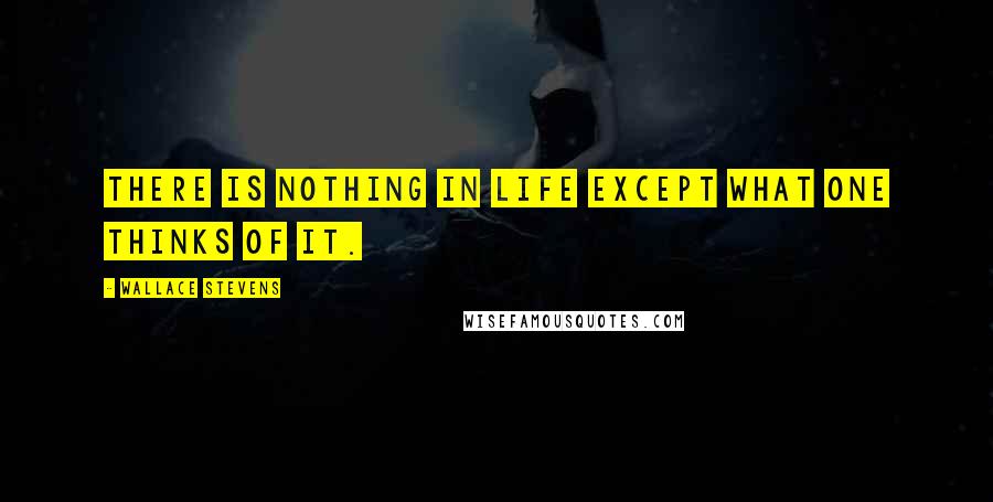 Wallace Stevens Quotes: There is nothing in life except what one thinks of it.