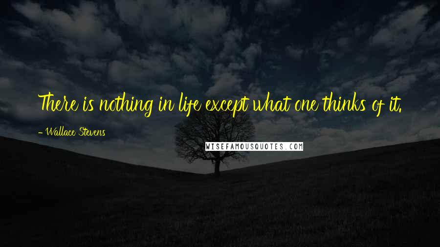 Wallace Stevens Quotes: There is nothing in life except what one thinks of it.