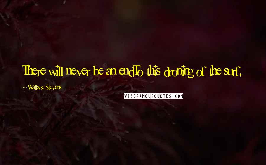 Wallace Stevens Quotes: There will never be an endTo this droning of the surf.