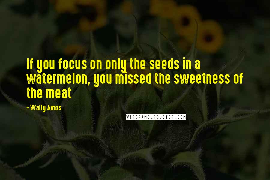 Wally Amos Quotes: If you focus on only the seeds in a watermelon, you missed the sweetness of the meat