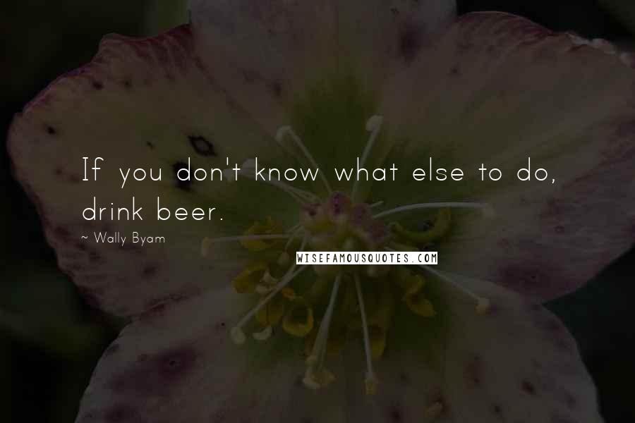 Wally Byam Quotes: If you don't know what else to do, drink beer.