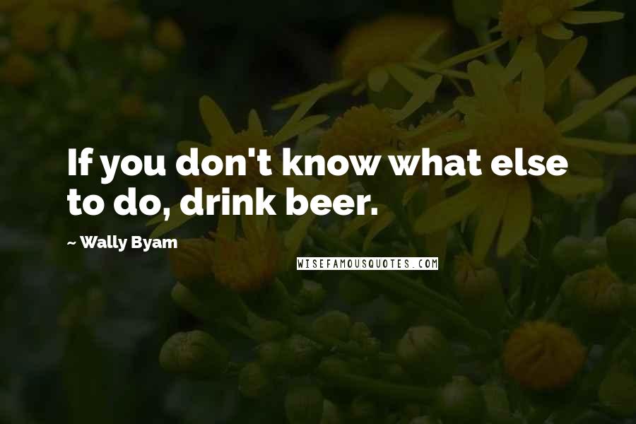 Wally Byam Quotes: If you don't know what else to do, drink beer.