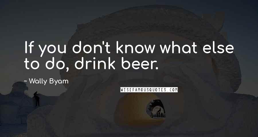 Wally Byam Quotes: If you don't know what else to do, drink beer.