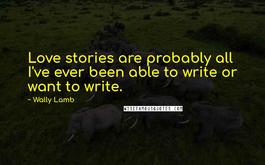 Wally Lamb Quotes: Love stories are probably all I've ever been able to write or want to write.