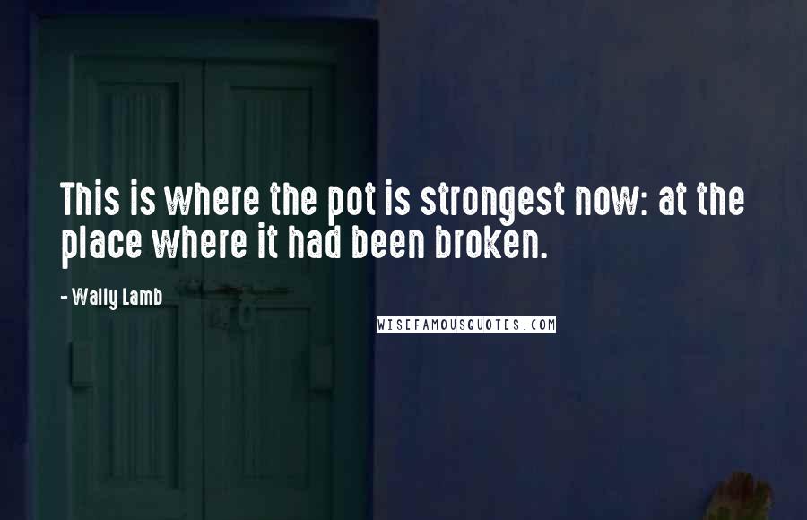 Wally Lamb Quotes: This is where the pot is strongest now: at the place where it had been broken.