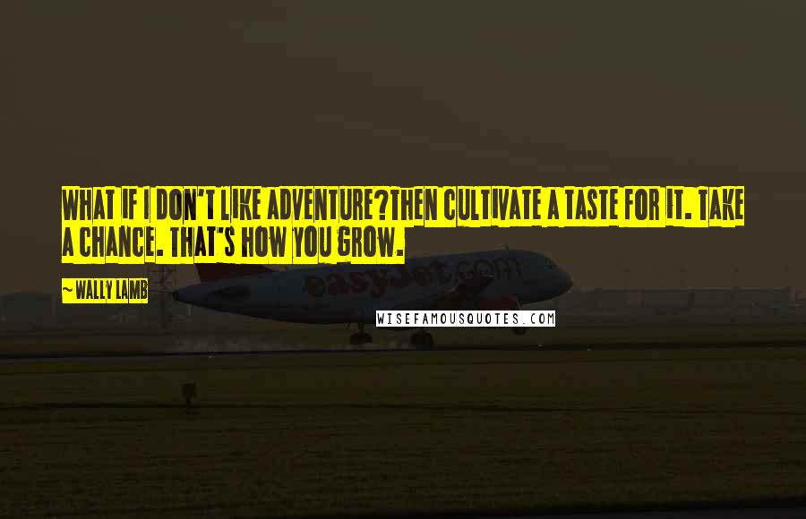 Wally Lamb Quotes: What if I don't like adventure?Then cultivate a taste for it. Take a chance. That's how you grow.