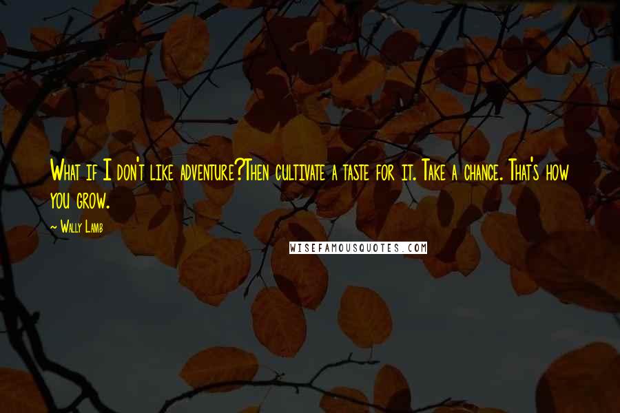 Wally Lamb Quotes: What if I don't like adventure?Then cultivate a taste for it. Take a chance. That's how you grow.