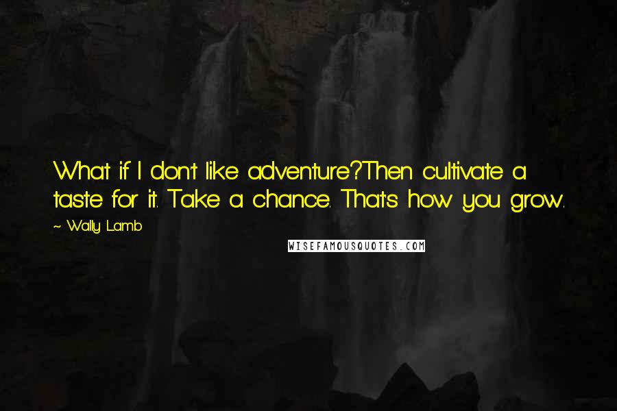 Wally Lamb Quotes: What if I don't like adventure?Then cultivate a taste for it. Take a chance. That's how you grow.
