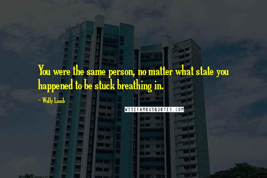 Wally Lamb Quotes: You were the same person, no matter what state you happened to be stuck breathing in.