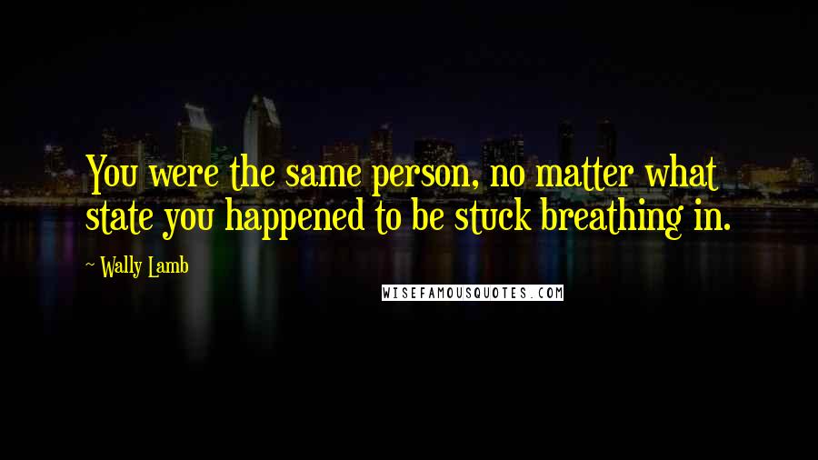 Wally Lamb Quotes: You were the same person, no matter what state you happened to be stuck breathing in.