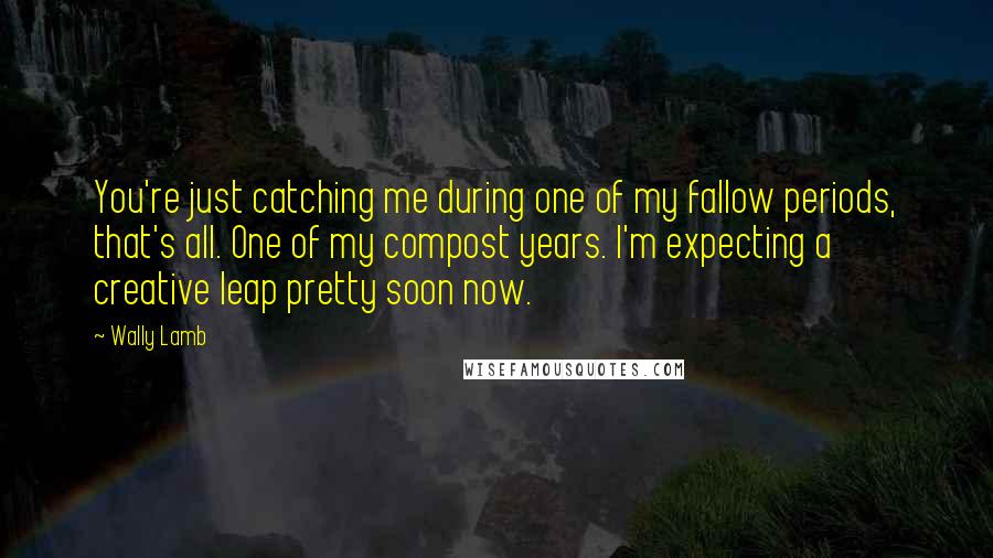 Wally Lamb Quotes: You're just catching me during one of my fallow periods, that's all. One of my compost years. I'm expecting a creative leap pretty soon now.